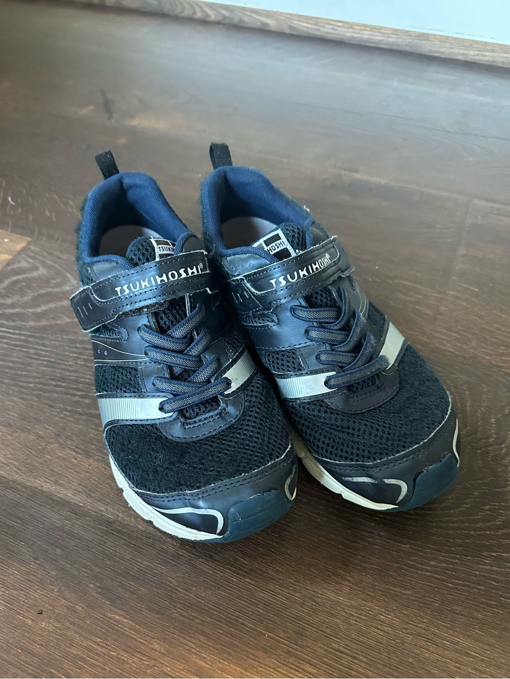 Tsukihoshi Velocity Navy and Gray Kids' Athletic Sneakers